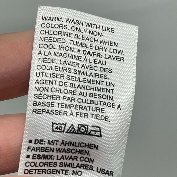 Lark & Ro Black floral long sleeve true wrap dress large dainty floral flowers m - Picture 6 of 16